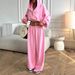 Casual Suit Women's Solid Color Long-sleeved Lace-up Waist Hooded Cardigan Elastic Pants Two-piece Set_ecoleips.com