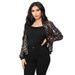 Women's Sequined Cardigan Jacket Long Sleeved Zip up Colorful Design for Parties European American Style Outerwear_ecoleips.com