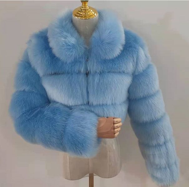 Women's Clothing Luxury Faux Fox Fur Coat – Patchwork Design Women’s Winter Coat With Long Sleeves_ecoleips.com