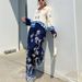Women's clothing fashion positioning printed loose long-sleeved tops wide-leg pants two-piece set_ecoleips.com