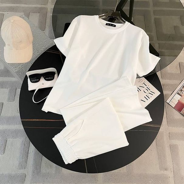 Women's Clothing New Style Solid Color Fashion Leisure Sports Suit Women Street Blast Wide Leg Pants Women_ecoleips.com