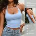 Sexy Halter Neck Sports Bra For Women – Built-in Padded Workout Top, Racerback Yoga Tank For Running, Gym, Dance – Breathable Nylon Spandex_ecoleips.com