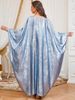 Modest Evening Dress Elegant Modest Maxi Dress Batwing Sleeves & Embroidered Appliqué (Breathable Polyester, Versatile One-Size)_ecoleips.com