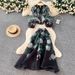 Women’s Printed Blouse & High-Waisted Skirt Set – Ruffled Sleeves & Button Front (2 Colors, 5 Sizes)_ecoleips.com