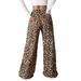Leopard Print Wide Leg Pants for Women Casual Floor Length Straight Trousers European American Trendy Style_ecoleips.com