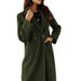 Simple, Solid-Color Long-Sleeved Woolen Coat With Double-Breasted Collar And Buttons For Autumn/Winter Wear_ecoleips.com