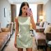 French Style Mint Green Dress Women Sleeveless 3D Flower Waist Cinched Mini Dress Elegant Casual Party Short Dress For Ladies_ecoleips.com