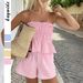 Women's Clothing Casual Simple Tube Top Ruffled Shorts Suit_ecoleips.com