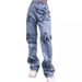 Women's Clothing supply printed slim simple jeans for women_ecoleips.com
