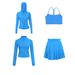 Women's Clothing Back Short Jacket Skirt Set Slim Fit Hooded Outerwear Quick Drying Four Piece Sportswear_ecoleips.com
