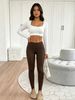 Casual Style Women's Yoga Pants Are Thin And High Elastic, Solid Color, High Waist, Hip Lift, Daily Commuting Exercise_ecoleips.com
