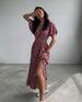 Women's European And American Cross-Border Fashion 2024 Spring/Summer New Style Elegant Short-Sleeve Waist-Cinched_ecoleips.com