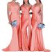 Elegant One-Shoulder Mermaid Gown for Bridesmaids Wedding Party Special Occasion Women's Long Dress_ecoleips.com