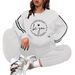 Women's Fleece Lined Long Sleeve Sweatshirt Casual Fashion Set European American Style Letter Print Streetwear_ecoleips.com