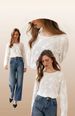 OLrain French Ladies White Embroidered Lace Tops And Blouses Women's Early Autumn Hollow Simple Loose Long Sleeve Top M56QX93039_ecoleips.com