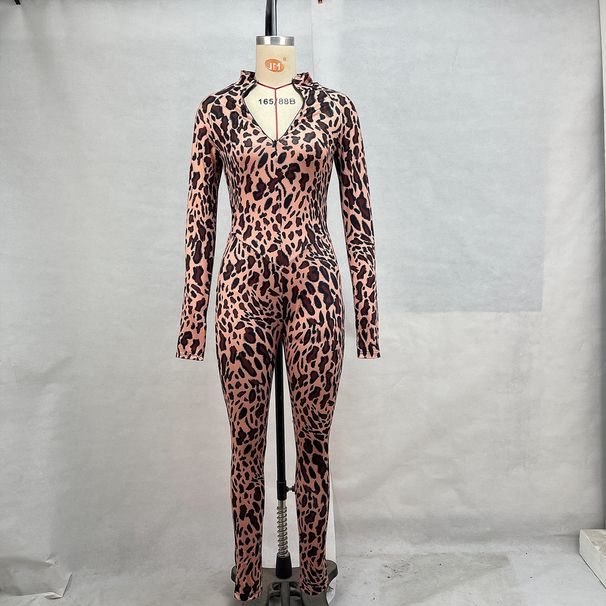 Women's Stand Collar Long Sleeve Jumpsuit Waist Cinching Hip Lifting Autumn Winter Sports Fitness Running_ecoleips.com