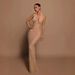 Women's Clothing Sequined Hip Wrapped Halter Neck Slim Banquet Evening Dress (3 Colors)_ecoleips.com