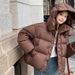 Women's Short Padded Coat – Winter-Ready Polyester Quilted Jacket With Spot Pattern (M-XXL, Pink/Black/White/Brown)_ecoleips.com