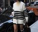 Women's Oversized Striped Knit Sweater – Loose Fit Mid-Length Pullover, Soft & Breathable For Casual Comfort_ecoleips.com