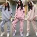 Women’s Clothing Autumn And Winter New Fashion Solid Color Hooded Sweatshirt Casual Two Piece Suit For Women_ecoleips.com