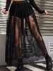 K European And American Style Women's Clothing New Dark Lace See Through Half Skirt Long Skirt Gothic Style_ecoleips.com