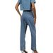 Women's Washed Pearl Denim Straight Leg Pants – Classic High Waist Trousers For Casual & Office Wear_ecoleips.com