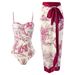 Women's Clothing One Piece Swimsuit Women's Tight Fitting Slim Retro Sunscreen Long Skirt Two Piece Hot Spring Swimsuit_ecoleips.com