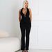 51673 Women's Summer New Tie Strap Chest Wrap Backless Halter Sexy Long Pants Set_ecoleips.com