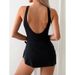 Women's Clothing new sexy backless solid color one piece swimsuit cover skirt two piece suit swimsuit_ecoleips.com