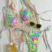 Women's Halter Neck Bathing Suit 2025 Beach Outfit With Colorful Ruffled Trim Swimwear_ecoleips.com