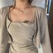 Summer New Sweet And Spicy For Women Drawstring Strap Dress Sexy Long Sleeve Short Cardigan Two-Piece Set_ecoleips.com