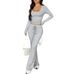 Cross-Border European And American Y2K Sports Style Long Sleeve T-Shirt Straight Pants Set Women's Clothing 2025 Autumn_ecoleips.com