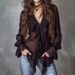 2026 Independent Site European And American Cross-Border Bohemian Lace Patchwork Chiffon See-Through Shirt_ecoleips.com