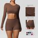 Women's Clothing Double Sided Sanded Tight Breathable Solid Color Training Yoga Clothes Eight Piece Sports Running Fitness Clothes For Women_ecoleips.com