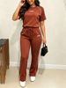 Women's Spring/Summer Short-Sleeved Two Piece Set Trendy Casual Fashion Spot Goods_ecoleips.com
