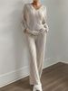 K Fashionable Versatile And Stylish Temperament Set, New Home Fashion Casual Straight Leg Pants Two-piece Set_ecoleips.com