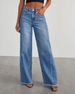 Women's Clothing Loose Wide Leg Side Seam Stitching Frayed Hem Jeans For Women 32150_ecoleips.com