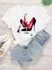 European And American Cross-border Foreign Trade Wholesale Clothing: Colorful High-heeled Shoes, Round-neck Plus-size_ecoleips.com
