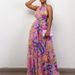 C8487 Cross-Border Women's Fashion 2022 New European And American Printed Halter Neck Multi-Wear Beach African Plus Size_ecoleips.com