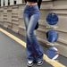 Women's Stretchy High-Waisted Flared Jeans - Slim Fit, Butt-Lifting & Retro Blue Denim For Sexy Streetwear Look (S-2xl)_ecoleips.com