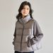 girl 25 Winter New Knitted Patchwork Down Jacket Women, Short Style, 90% White Duck Down, Stand Collar, Slimming Thick Coat_ecoleips.com