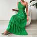 Women's Clothing Mid Length Fashion Oblique Shoulder Dress_ecoleips.com