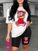 Summer Women's Casual And Fashionable Teddy Bear Print Loose T-shirt+shorts Two-piece Sportswear Suitable For Daily Wear-43_ecoleips.com