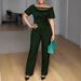 Summer Two-Piece Set With Foil Print & Lace Trim, Flowy Wide-Leg Pants And Short Sleeve Top For Women_ecoleips.com