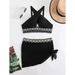 Plus Size Swim Dress Bikini Set – Floral Print Two-Piece Swimsuit With Skirt & Adjustable Straps_ecoleips.com