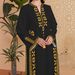 Middle Eastern Cross-border Muslim Women's Geometric Print V-neck Robe, Arabian Ethnic Style Dress, Foreign Trade_ecoleips.com