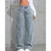 Women's Clothing New Jeans High Waist Straight Loose Casual Long Pants_ecoleips.com