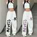 Women's Hip Hop Dance Pants - Loose Fit Streetwear Jazzy Trousers With Pockets - High Waist Stretchy Polyester Pants For Urban Fashion Black/White/Red_ecoleips.com
