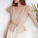AD242 Spring/Summer New Style Skin-Friendly Comfortable Versatile Belted V-Neck Fashionable Design Elegant_ecoleips.com