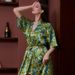 Cross-border Printed Nightgown For Women, Summer Sexy Ice Mid-sleeve Plus-size Bathrobe, Silk Bridal Robe, Manufacturer_ecoleips.com